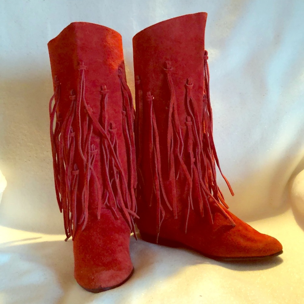 Red suede boots great condition